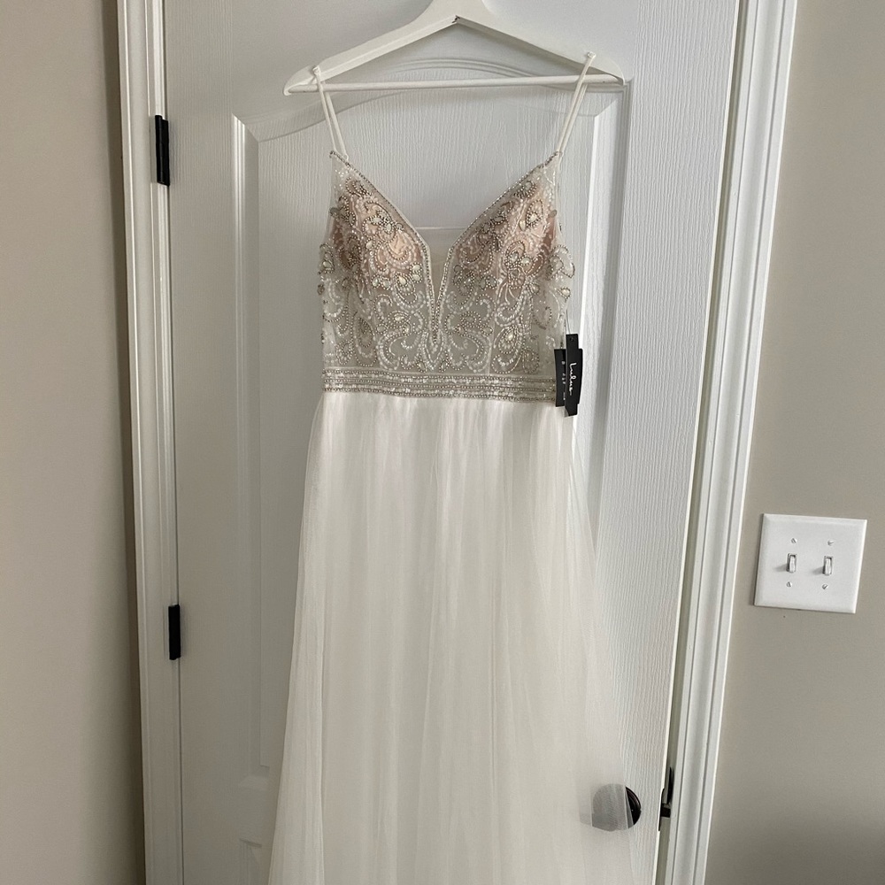 True Love White Beaded Rhinestone Dress